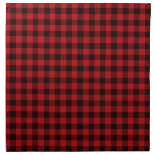 Classic red black plaid pattern cloth napkin