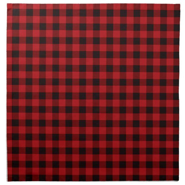 Classic red black plaid pattern  cloth napkin (Front)