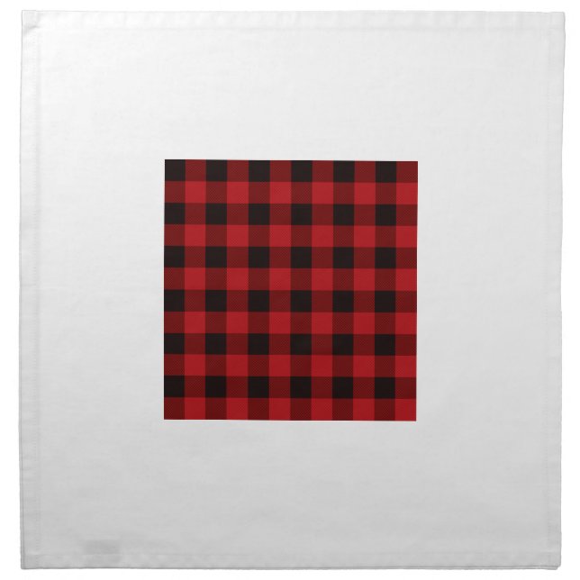 Classic red black plaid pattern  napkin (Front)
