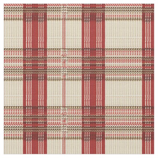 Classic Red & Black Tartan Plaid - Rustic Woven 2 Fabric