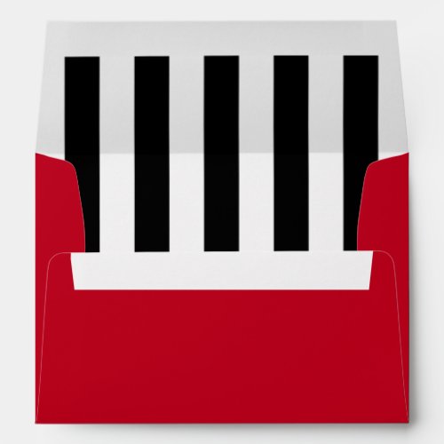Classic Red  Black  White Stripes Lined Envelope