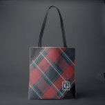 Classic Red, Blue and Black Plaid Monogram Tote Bag<br><div class="desc">Sophisticated and classy,  this red,  blue and black plaid tote bag with a monogram is the perfect holiday,  birthday or mother's day gift. Part of a collection from Parcel Studios.</div>