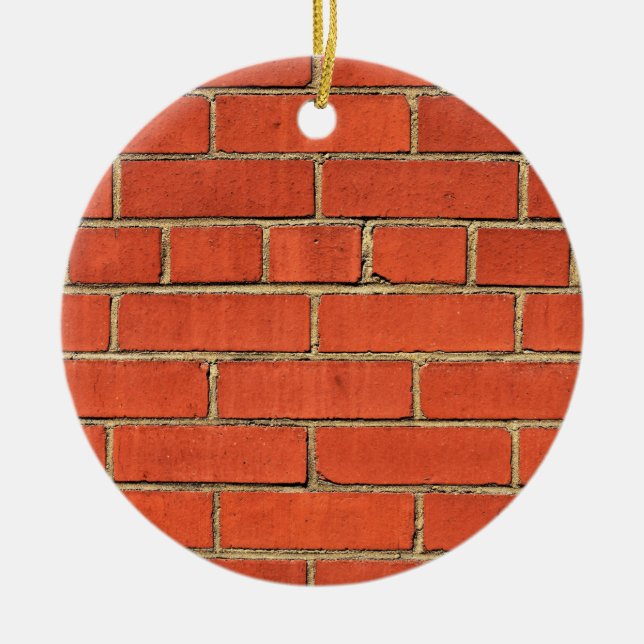 Classic Red Brick Wall   Ceramic Ornament (Front)