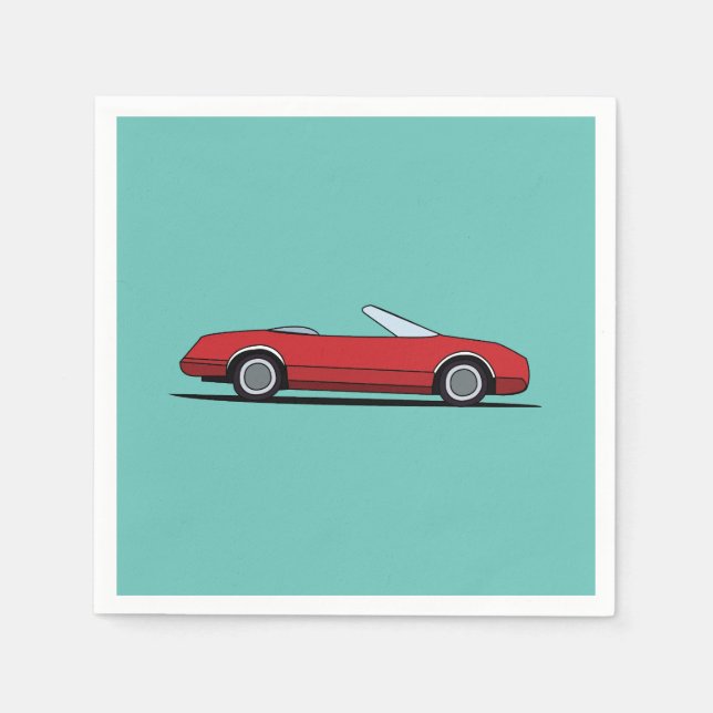 Classic Red Car Birthday Party Napkins (Front)