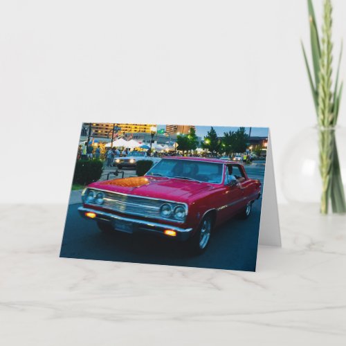 Classic Red Car blank greeting Card