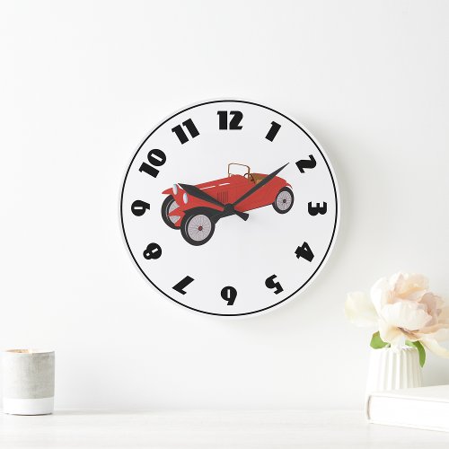 Classic Red Car Clock