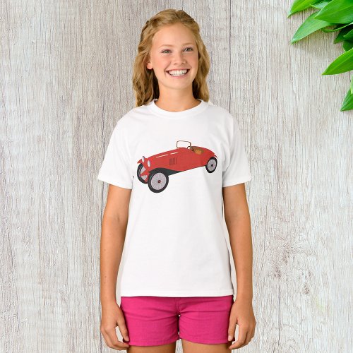 Classic Red Car Girls T_Shirt