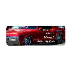 Classic red car label