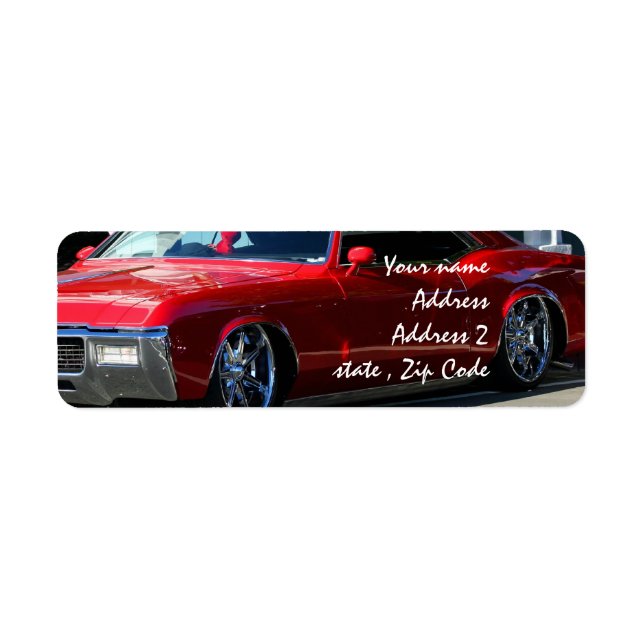 Classic red car label (Front)