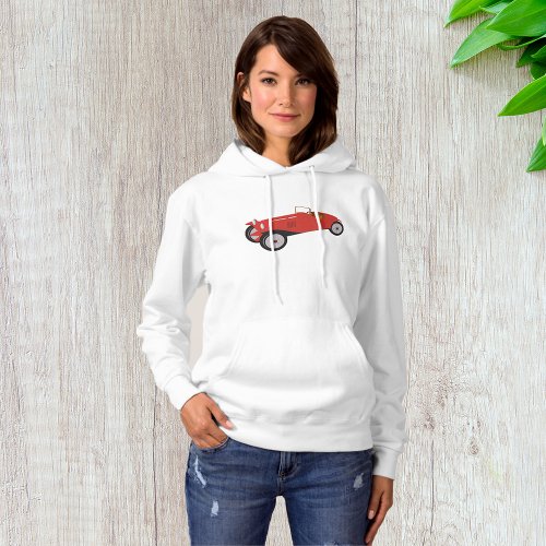 Classic Red Car Womens Hoodie