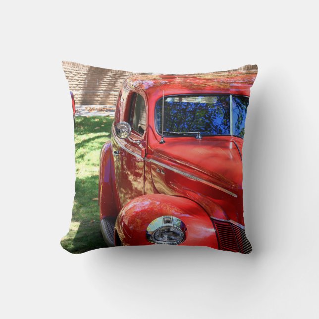 Classic Red cars Throw Pillow (Front)
