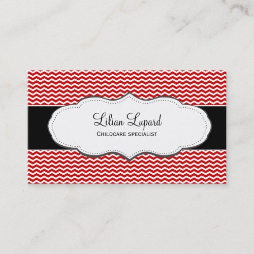 Classic Red Chevron Business Card