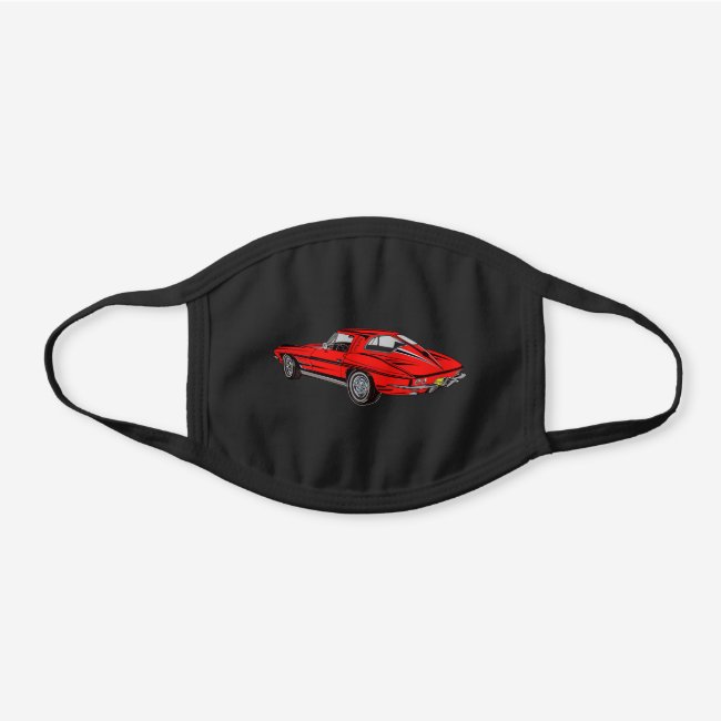 Classic Red Corvette Car Design Face Mask
