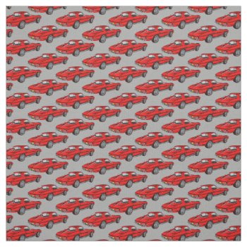 Classic Red Corvette Design Fabric by SjasisDesignSpace at Zazzle