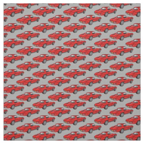 Classic Red Corvette Design Fabric