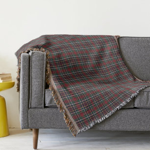 Classic Red Dark Blue Green Plaid Pattern Throw Blanket
