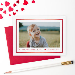 Classic Red Frame Photo Valentine's Day Note Card