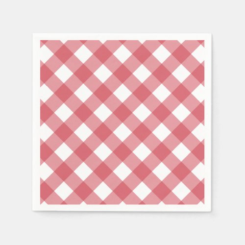 Classic Red Gingham BBQ Summer Party Napkins