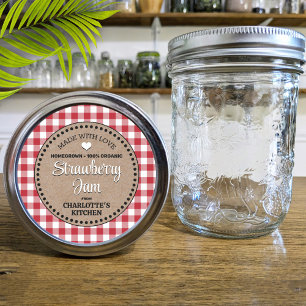 Classic Red Gingham Canning Jar Label