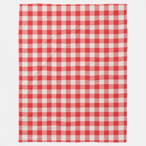 Classic Red Gingham Check Pattern Fleece Blanket