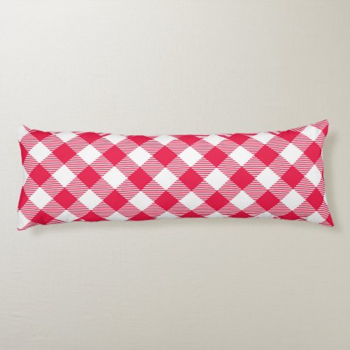 Classic Red Gingham Country Pattern Body Pillow