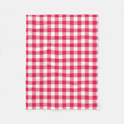 Classic Red Gingham Country Pattern Fleece Blanket