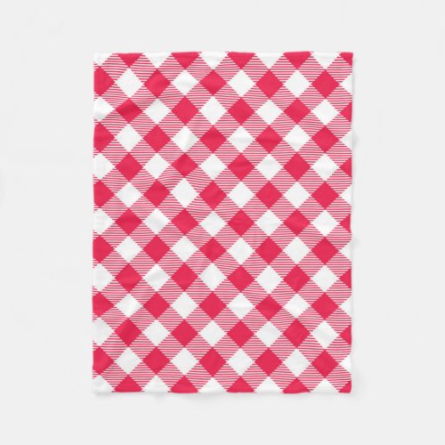 Classic Red Gingham Country Pattern Fleece Blanket