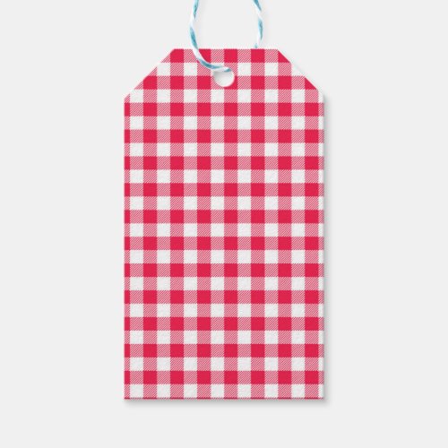 Classic Red Gingham Country Pattern Gift Tags