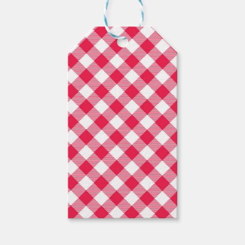 Classic Red Gingham Country Pattern Gift Tags