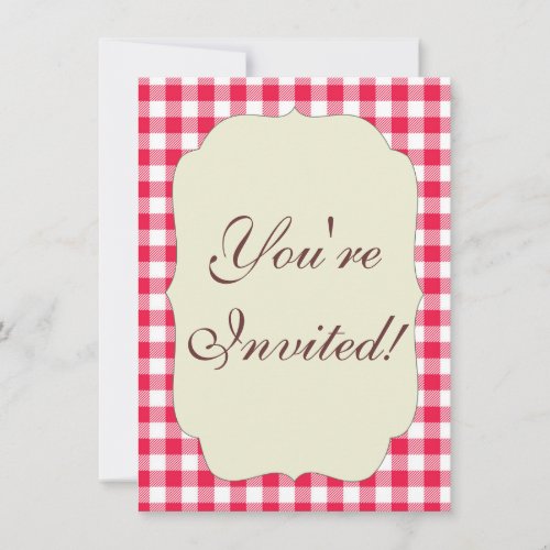 Classic Red Gingham Country Pattern Invitation