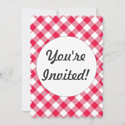 Classic Red Gingham Country Pattern Invitation