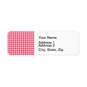 Classic Red Gingham Country Pattern Label