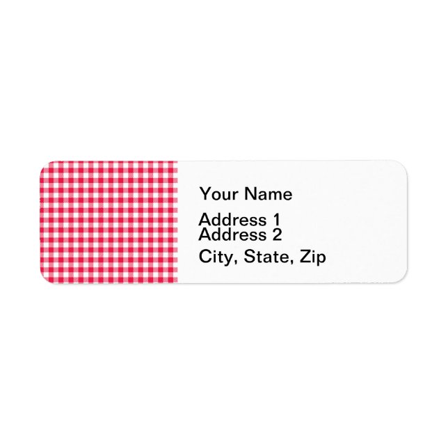 Classic Red Gingham Country Pattern Label (Front)