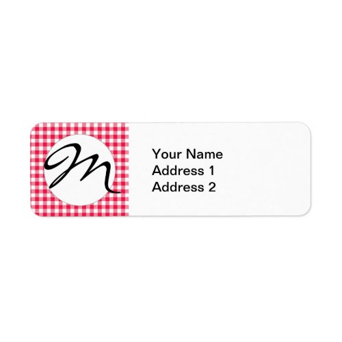 Classic Red Gingham Country Pattern Label