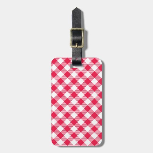 Classic Red Gingham Country Pattern Luggage Tag