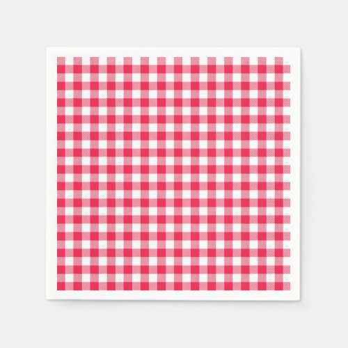 Classic Red Gingham Country Pattern Paper Napkins