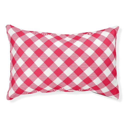 Classic Red Gingham Country Pattern Pet Bed