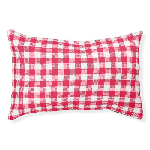 Classic Red Gingham Country Pattern Pet Bed