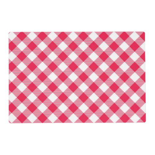 Classic Red Gingham Country Pattern Placemat