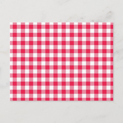 Classic Red Gingham Country Pattern Postcard