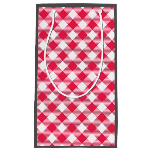 Classic Red Gingham Country Pattern Small Gift Bag