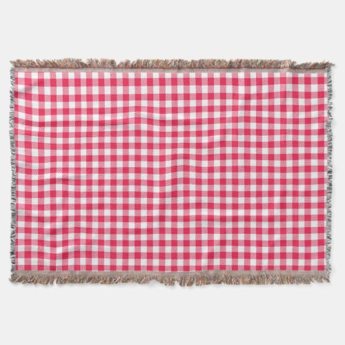 Classic Red Gingham Country Pattern Throw Blanket