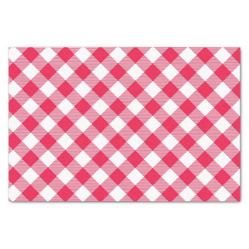 Classic Red Gingham Country Pattern Tissue Paper