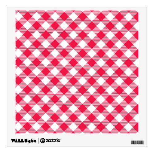 Classic Red Gingham Country Pattern Wall Sticker