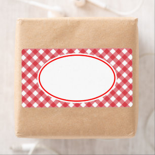 Classic Red Gingham Kitchen Labels