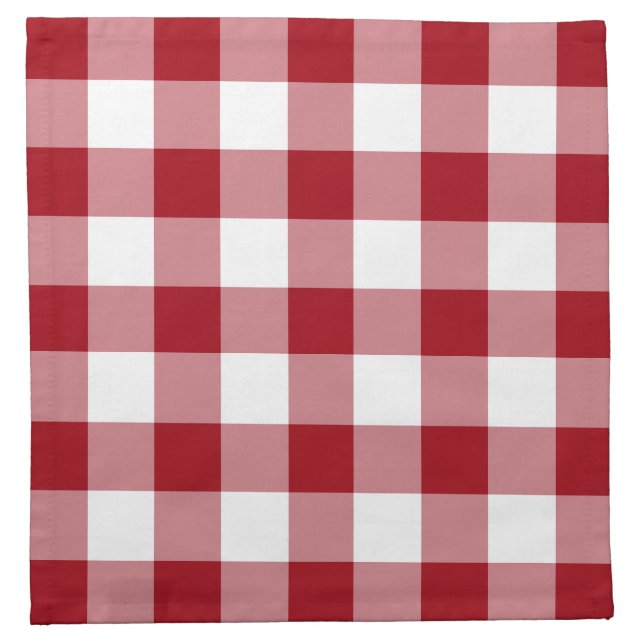 Classic Red Gingham Pattern Napkin (Front)