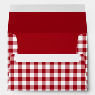 Classic Red Gingham Plaid Envelope