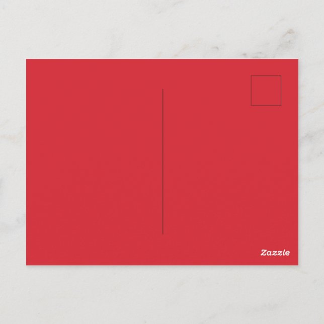 Classic Red Glossy Postcard for Special Mess (Back)