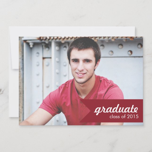 Classic Red Graduation Announcement - Invite (Front)