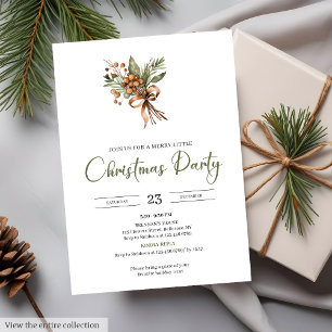 Classic Red Green Minimalist Vintage Christmas Invitation